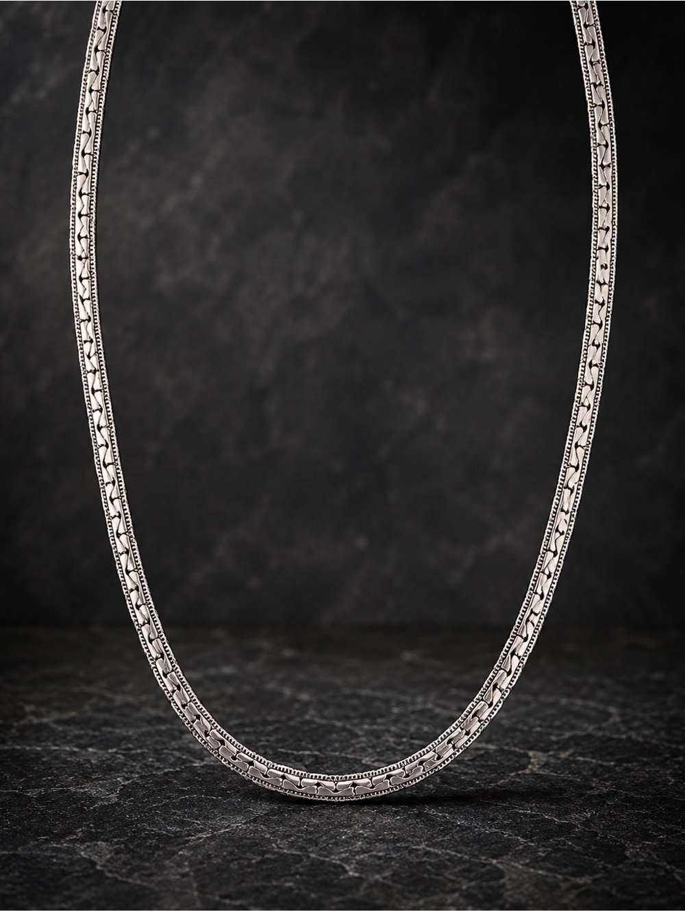 Flat Sterling Silver Plated 18” Necklace Chain-Unisex